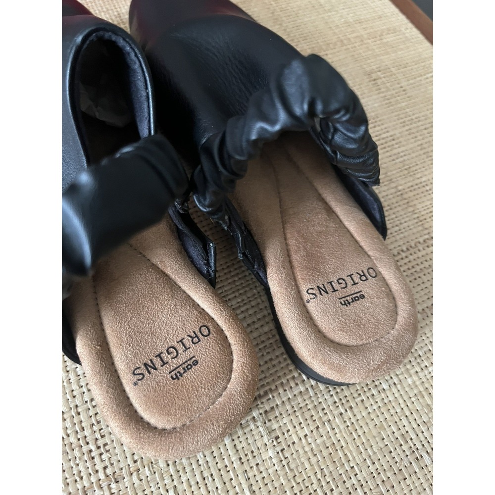 Earth ORIGIN Size 8W REN Black Leather Slingback Sandals - Picture 8 of 11